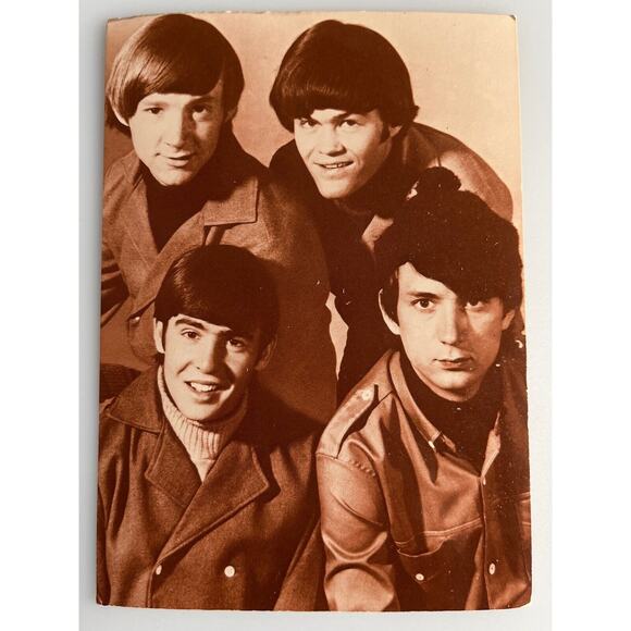 Vintage NOS 80s RPPC Postcard The Monkees Micky, Mikey, Davy, Peter Ludlow Sales - Picture 2 of 5